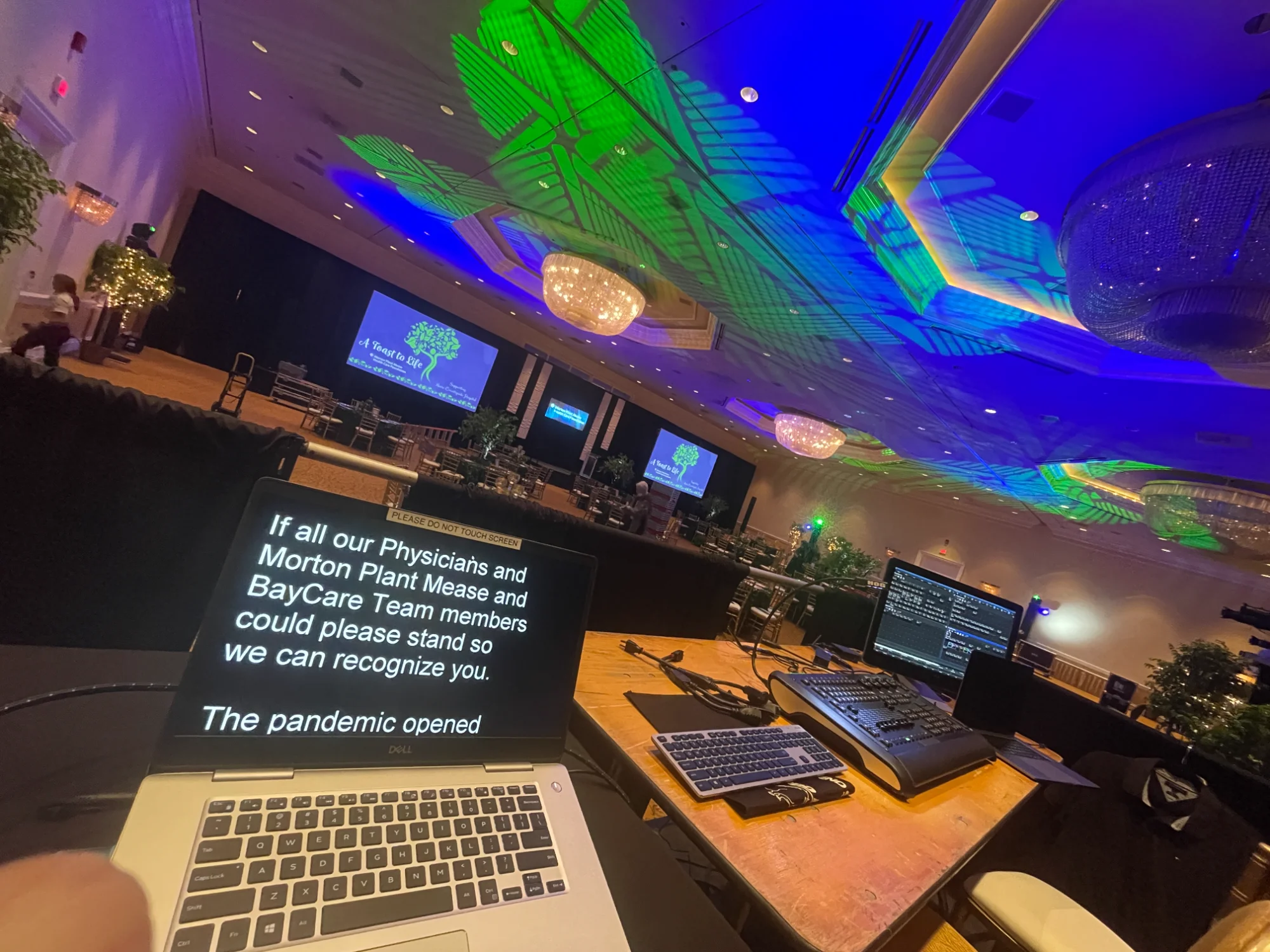 Corporate gala teleprompter station