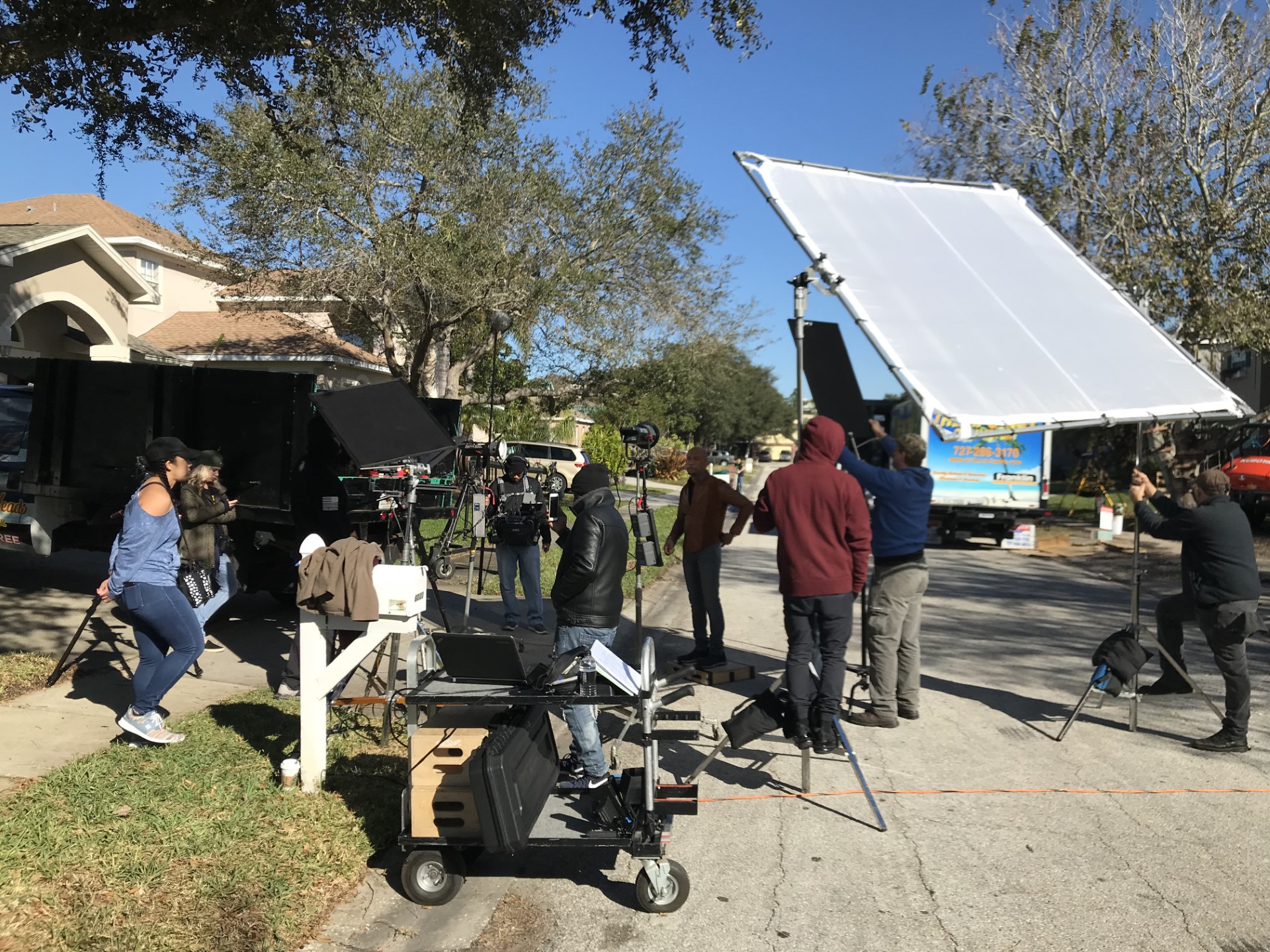 Outdoor video production set